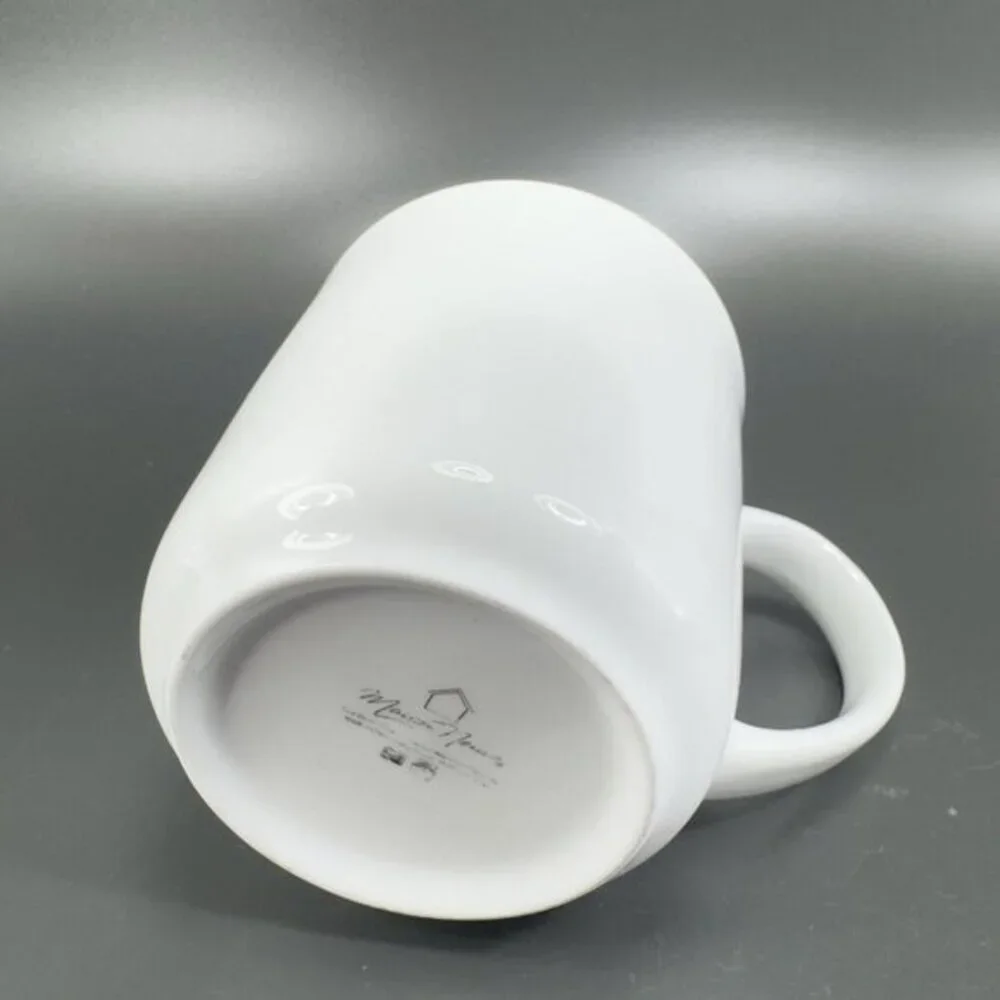 Maison Neuve White Stoneware Ceramic‎ Coffee Mug Cup Set 2 Mugs Cup Kitchenware